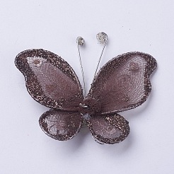 Décoration de papillon de polyester&nbsp;LS-DIY-WH0018-03I