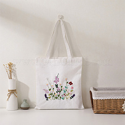 DIY-Kits zur Herstellung einer Schultertasche aus Canvas mit Blumenmuster für Damen&nbsp;DIY-WH0349-356A