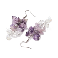 Natürlichen Amethyst Ohrringe&nbsp;EJEW-TA00462-04