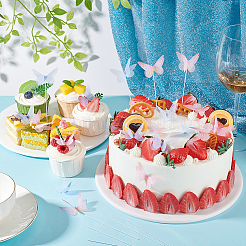6 Set mit Schmetterlings-Kuchendekorationen aus Eisen und Papier in 2 Farben&nbsp;DIY-GA0007-53