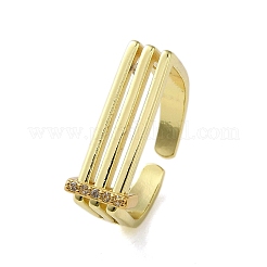 Ottone aperto con anelli di zirconi cubici&nbsp;RJEW-B057-06G