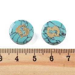 Perline turchese sintetico&nbsp;G-F775-C07