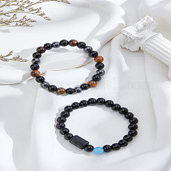 Pulseras estiradas naturales de gemas mixtas&nbsp;BJEW-LP0001-25H