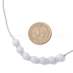 Runde natürliche chalcedon imitation aquamarin perlen halskette & armband & baumeln ohrring sets&nbsp;SJEW-JS01336