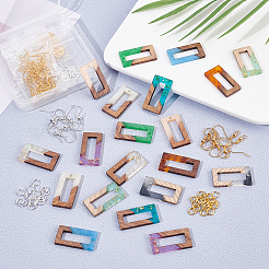 Kits de fabrication de boucles d'oreilles rectangulaires DIY 10 paire&nbsp;DIY-OC0005-65