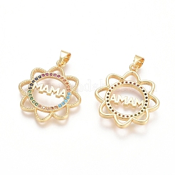 Colgante micropavé cubic zirconia de latón&nbsp;ZIRC-G152-34G