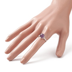 Anello da dito con perline intrecciate in pietra naturale&nbsp;RJEW-TA00066