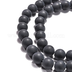Brins de perles d'agate noire naturelle teintées et chauffées&nbsp;X-G-H1617