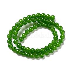 Chapelets de perles en jade de malaisie naturelle et teinte&nbsp;G-A146-6mm-A28