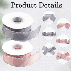 2 Rolle ausgefranste Ripsbänder aus Polyester in 2 Farben&nbsp;OCOR-CY0001-39