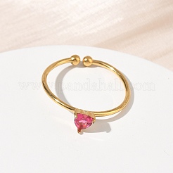 Manschettenringe aus 304er Edelstahl mit Zirkonia für Damen&nbsp;RJEW-Z122-01G