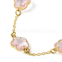Braccialetti a maglie con fiori in vetro 2 pz 2 colori&nbsp;BJEW-JB10580