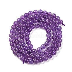 Natürlichen Amethyst runde Perle Stränge&nbsp;G-M212-4mm-01B