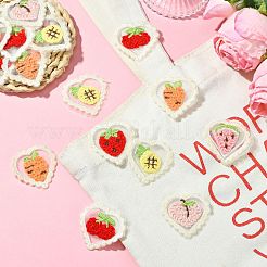 30 Stück 6 Stile Herz computergesteuerte Stickerei Stoff zum Aufbügeln/Aufnähen Patches&nbsp;DIY-CJ0003-17