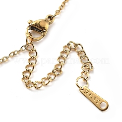 Collane con ciondolo a forma di occhio di gatto in acciaio inossidabile 304 a forma di cuore per donna&nbsp;LS-NJEW-D288-06G