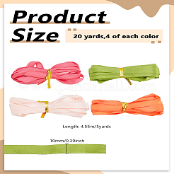 20 Yards 4 Farben einseitiges einfarbiges Satinband&nbsp;SRIB-LP0001-23