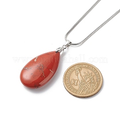 Ensemble de colliers et pendentifs en forme de larme avec pierres précieuses naturelles mélangées&nbsp;NJEW-JN04062