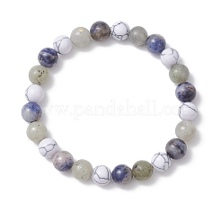 Pulseras para mujer con cuentas de howlita sintética&nbsp;BJEW-JB12829