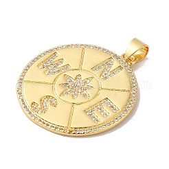 Porte micro ouvrent pendentifs zircone cubique en laiton de placage&nbsp;KK-P241-40G