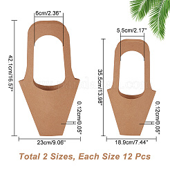 24 pz. 2 stili di sacchetti regalo portatili in carta kraft con fiori&nbsp;CARB-NB0001-10