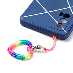 Mobiles Zubehör aus geflochtenem Nylonkabel mit Herz&nbsp;HJEW-JM00607-01
