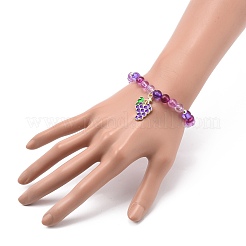 Set di braccialetti elasticizzati con perline rotonde in acrilico stile 4 pz&nbsp;BJEW-JB08926-05