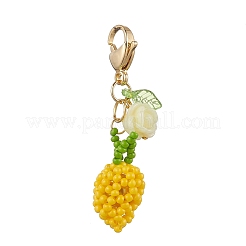 Adornos colgantes de mango con cuentas de vidrio hechas a mano&nbsp;HJEW-MZ00348