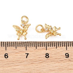 Breloques en laiton Shegrace avec micro-pavé de zircone cubique transparente&nbsp;XGRQ4N809-724G