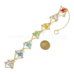 Custodia in ottone con decorazioni pendenti a forma di stella in vetro trasparente&nbsp;HJEW-JM01735