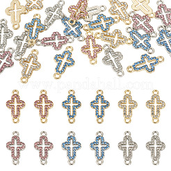 24 breloques de connecteur en alliage de strass de 6 couleurs.&nbsp;FIND-TA0008-75