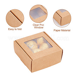 Quadratische faltbare Geschenkboxen aus Papier&nbsp;LS-CON-WH0094-46B-01