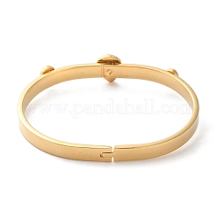Brazaletes con bisagras de acero inoxidable 304 con forma de león para mujer&nbsp;BJEW-K263-02G