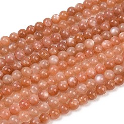 Natürliche sunstone Perlen Stränge&nbsp;G-P621-6mm-01