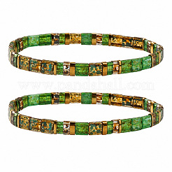 Sommerliche Stretch-Armbandsets aus Glas und synthetischen&nbsp;YM7884