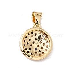 Breloques en laiton micro pavé de zircone cubique véritable plaqué 18k or véritable&nbsp;KK-G415-39G-01