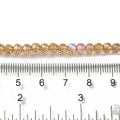 Chapelets de perles en verre transparent électrolytique&nbsp;EGLA-A035-T4mm-L17