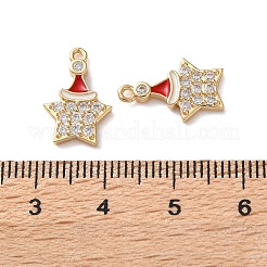 Pendentifs avec zircon cubiques à micro-pavés en laiton&nbsp;KK-D420-01G-05