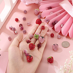 60 pz di perline di argilla polimerica con strass fatte a mano&nbsp;CLAY-BT0001-11