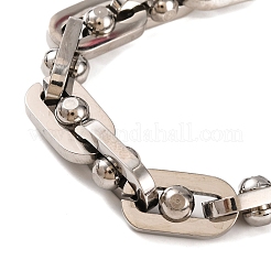 Bracciali a catena ovale in acciaio inossidabile 201 anti-appannamento&nbsp;BJEW-B078-76P