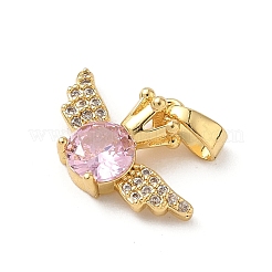 Pendentifs avec zircon cubiques à micro-pavés en laiton&nbsp;KK-P334-02G-01
