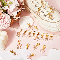 24 stücke 4 arten bowknot legierung emaille schuhe charme&nbsp;HJEW-CP00021