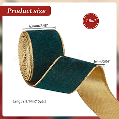 10 Yard einseitige Samtbänder mit Draht&nbsp;SRIB-WH0011-153A