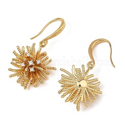Orecchini pendenti in ottone micro pavé di zirconi cubici trasparenti per donna&nbsp;EJEW-JE07502