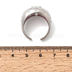 Anillos abiertos de latón con micropavé de circonitas cúbicas para mujer&nbsp;RJEW-L343-03P-05