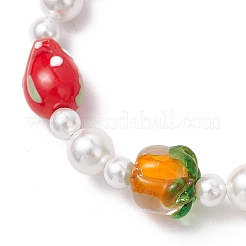 Braccialetti di perle di frutta e conchiglia lavorati a mano in lume per donna&nbsp;BJEW-TA00650