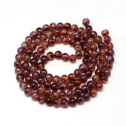 Chapelet de perles en verre baking paint&nbsp;DGLA-Q023-8mm-DB61
