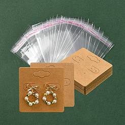 30 Stück Ohrring-Displaykarten aus Kraftpapier mit Loch zum Aufhängen&nbsp;EDIS-YW0001-05