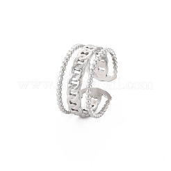 Anello polsino aperto a forma di catena a maglie in acciaio inossidabile 304 anti-ossidazione per donna&nbsp;RJEW-S405-228P