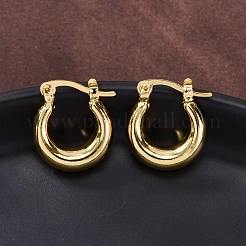 Aretes de aro huggie gruesos para mujer&nbsp;EJEW-A064-11G-RS