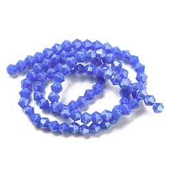Brins de perles de verre galvanisées de couleur unie opaque&nbsp;EGLA-A039-P4mm-A11